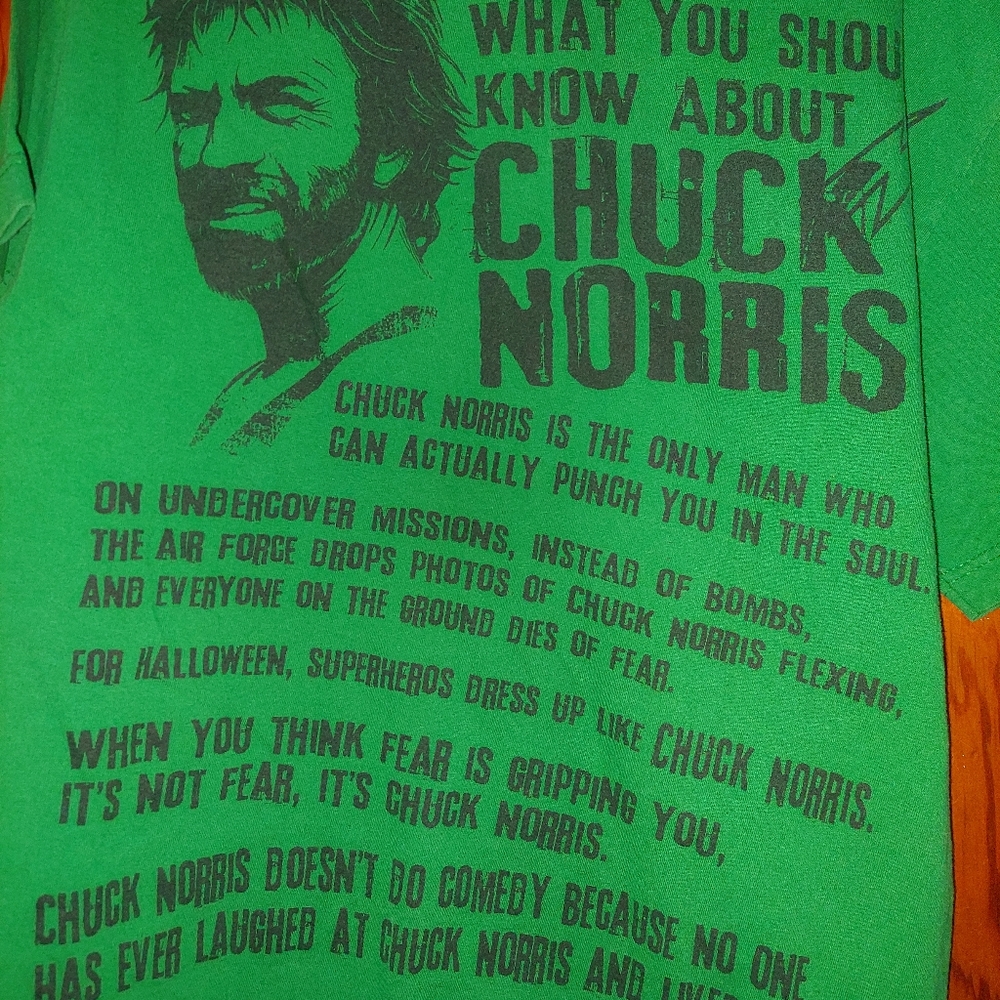 Vintage What You Should Know About Chuck Norris Mens L Green T Shirt